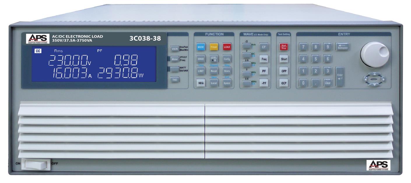 APS 3C Series medium to high power AC and DC electronic load front view